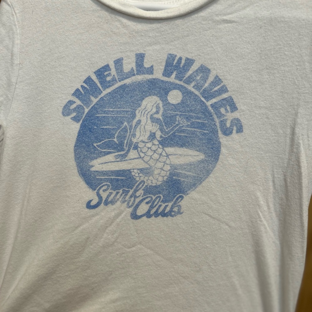 Old Navy White and Blue Kids Tee